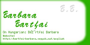 barbara bartfai business card